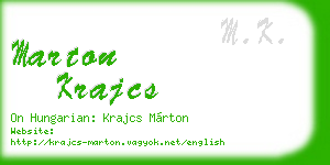 marton krajcs business card