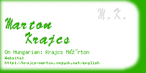 marton krajcs business card